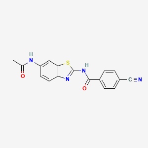 molecular formula C17H12N4O2S B2824367 N-(6-acetamidobenzo[d]thiazol-2-yl)-4-cyanobenzamide CAS No. 312917-54-7