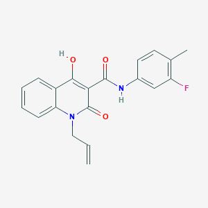 molecular formula C20H17FN2O3 B2824399 N-(3-fluoro-4-methylphenyl)-4-hydroxy-2-oxo-1-(prop-2-en-1-yl)-1,2-dihydroquinoline-3-carboxamide CAS No. 941898-60-8