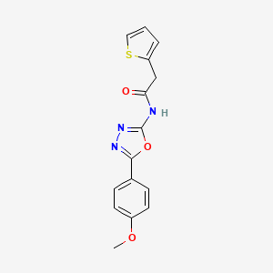 molecular formula C15H13N3O3S B2824410 N-(5-(4-methoxyphenyl)-1,3,4-oxadiazol-2-yl)-2-(thiophen-2-yl)acetamide CAS No. 921863-05-0