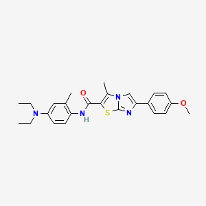 molecular formula C25H28N4O2S B2824411 N-[4-(diethylamino)-2-methylphenyl]-6-(4-methoxyphenyl)-3-methylimidazo[2,1-b][1,3]thiazole-2-carboxamide CAS No. 921161-53-7