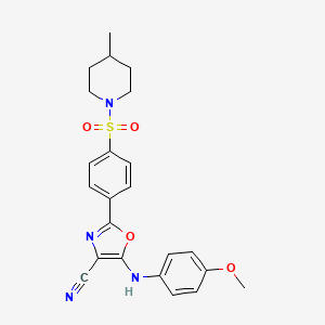 5-[(4-Methoxyphenyl)amino]-2-{4-[(4-methylpiperidin-1-yl)sulfonyl]phenyl}-1,3-oxazole-4-carbonitrile