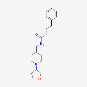 molecular formula C20H30N2O2 B2824458 N-{[1-(oxolan-3-yl)piperidin-4-yl]methyl}-4-phenylbutanamide CAS No. 2034204-16-3
