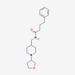 4-phenyl-N-((1-(tetrahydrofuran-3-yl)piperidin-4-yl)methyl)butanamide