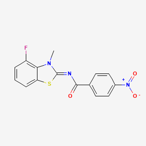 molecular formula C15H10FN3O3S B2824470 N-[(2Z)-4-fluoro-3-methyl-2,3-dihydro-1,3-benzothiazol-2-ylidene]-4-nitrobenzamide CAS No. 868371-05-5