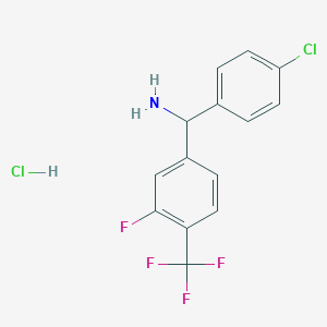 (4-Chlorophenyl)-[3-fluoro-4-(trifluoromethyl)phenyl]methanamine;hydrochloride