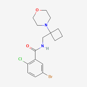 5-Bromo-2-chloro-N-[(1-morpholin-4-ylcyclobutyl)methyl]benzamide