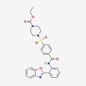 Ethyl 4-((4-((2-(benzo[d]oxazol-2-yl)phenyl)carbamoyl)phenyl)sulfonyl)piperazine-1-carboxylate