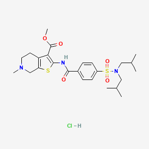 methyl 2-(4-(N,N-diisobutylsulfamoyl)benzamido)-6-methyl-4,5,6,7-tetrahydrothieno[2,3-c]pyridine-3-carboxylate hydrochloride