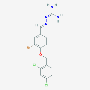 molecular formula C15H13BrCl2N4O B2824514 (2E)-2-{3-bromo-4-[(2,4-dichlorobenzyl)oxy]benzylidene}hydrazinecarboximidamide CAS No. 725276-54-0