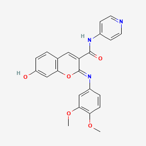 (2Z)-2-[(3,4-dimethoxyphenyl)imino]-7-hydroxy-N-(pyridin-4-yl)-2H-chromene-3-carboxamide