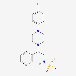 molecular formula C18H23FN4O2S B2824517 N-{2-[4-(4-fluorophenyl)piperazin-1-yl]-2-(pyridin-3-yl)ethyl}methanesulfonamide CAS No. 863586-55-4