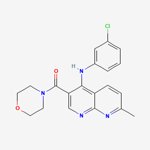molecular formula C20H19ClN4O2 B2824540 (4-((3-Chlorophenyl)amino)-7-methyl-1,8-naphthyridin-3-yl)(morpholino)methanone CAS No. 1251587-06-0