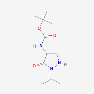 molecular formula C11H19N3O3 B2824561 tert-Butyl N-[3-oxo-2-(propan-2-yl)-2,3-dihydro-1H-pyrazol-4-yl]carbamate CAS No. 2044714-50-1