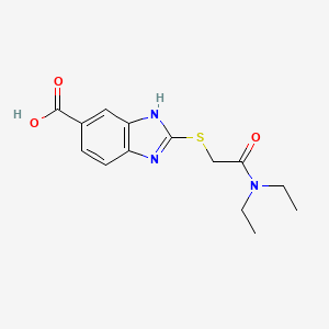 molecular formula C14H17N3O3S B2824562 2-Diethylcarbamoylmethylsulfanyl-1H-benzoimidazole-5-carboxylicacid CAS No. 1534484-87-1