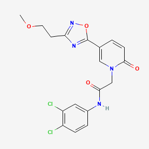molecular formula C18H16Cl2N4O4 B2824565 N-(3,4-dichlorophenyl)-2-(5-(3-(2-methoxyethyl)-1,2,4-oxadiazol-5-yl)-2-oxopyridin-1(2H)-yl)acetamide CAS No. 1251633-27-8