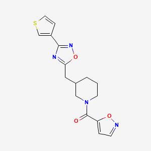 Isoxazol-5-yl(3-((3-(thiophen-3-yl)-1,2,4-oxadiazol-5-yl)methyl)piperidin-1-yl)methanone