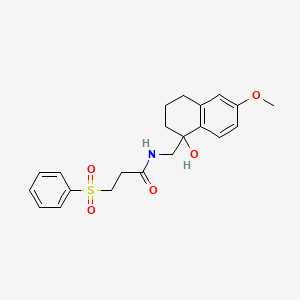 molecular formula C21H25NO5S B2824601 3-(benzenesulfonyl)-N-[(1-hydroxy-6-methoxy-1,2,3,4-tetrahydronaphthalen-1-yl)methyl]propanamide CAS No. 1904303-53-2