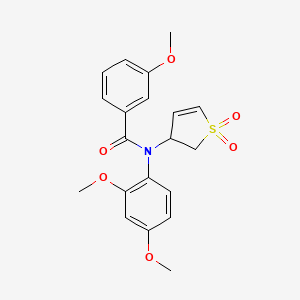 molecular formula C20H21NO6S B2824639 N-(2,4-DIMETHOXYPHENYL)-N-(1,1-DIOXIDO-2,3-DIHYDRO-3-THIOPHENYL)-3-METHOXYBENZAMIDE CAS No. 852439-47-5