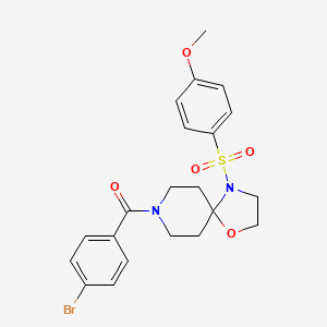 molecular formula C21H23BrN2O5S B2824642 (4-Bromophenyl)(4-((4-methoxyphenyl)sulfonyl)-1-oxa-4,8-diazaspiro[4.5]decan-8-yl)methanone CAS No. 903255-21-0