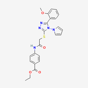 ethyl 4-[({[5-(2-methoxyphenyl)-4-(1H-pyrrol-1-yl)-4H-1,2,4-triazol-3-yl]sulfanyl}acetyl)amino]benzoate