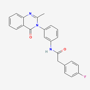 2-(4-fluorophenyl)-N-[3-(2-methyl-4-oxoquinazolin-3-yl)phenyl]acetamide