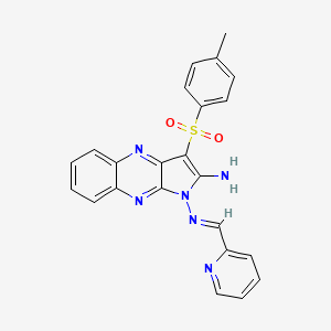 (E)-N1-(pyridin-2-ylmethylene)-3-tosyl-1H-pyrrolo[2,3-b]quinoxaline-1,2-diamine