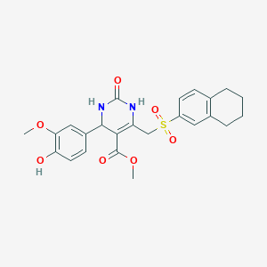 Methyl 4-(4-hydroxy-3-methoxyphenyl)-2-oxo-6-(((5,6,7,8-tetrahydronaphthalen-2-yl)sulfonyl)methyl)-1,2,3,4-tetrahydropyrimidine-5-carboxylate