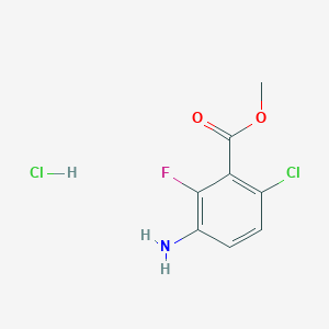 molecular formula C8H8Cl2FNO2 B2824679 Methyl3-amino-6-chloro-2-fluorobenzoatehydrochloride CAS No. 2253632-39-0