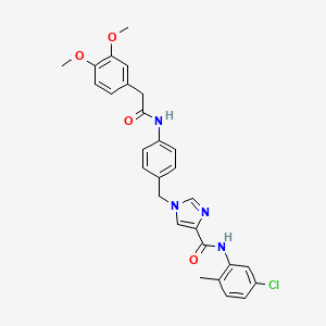 molecular formula C28H27ClN4O4 B2824680 N-(5-chloro-2-methylphenyl)-1-({4-[2-(3,4-dimethoxyphenyl)acetamido]phenyl}methyl)-1H-imidazole-4-carboxamide CAS No. 1251709-46-2