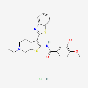 N-(3-(benzo[d]thiazol-2-yl)-6-isopropyl-4,5,6,7-tetrahydrothieno[2,3-c]pyridin-2-yl)-3,4-dimethoxybenzamide hydrochloride