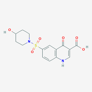 6-[(4-Hydroxypiperidin-1-yl)sulfonyl]-4-oxo-1,4-dihydroquinoline-3-carboxylic acid