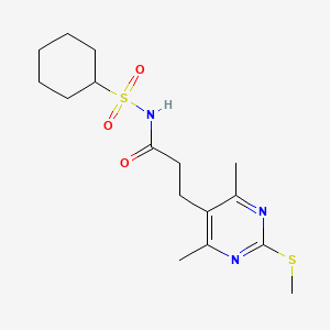 N-(cyclohexanesulfonyl)-3-[4,6-dimethyl-2-(methylsulfanyl)pyrimidin-5-yl]propanamide
