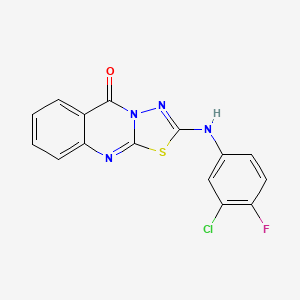 2-(3-chloro-4-fluoroanilino)-5H-[1,3,4]thiadiazolo[2,3-b]quinazolin-5-one