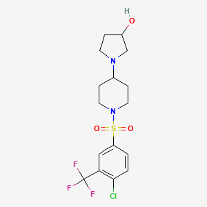 1-(1-((4-Chloro-3-(trifluoromethyl)phenyl)sulfonyl)piperidin-4-yl)pyrrolidin-3-ol