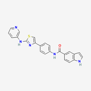 B2824719 N-(4-(2-(pyridin-3-ylamino)thiazol-4-yl)phenyl)-1H-indole-5-carboxamide CAS No. 1797285-38-1