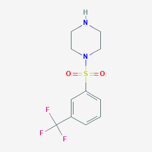 molecular formula C11H13F3N2O2S B2824721 1-[3-(Trifluoromethyl)benzenesulfonyl]piperazine CAS No. 97630-01-8