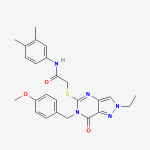 N-(3,4-dimethylphenyl)-2-((2-ethyl-6-(4-methoxybenzyl)-7-oxo-6,7-dihydro-2H-pyrazolo[4,3-d]pyrimidin-5-yl)thio)acetamide