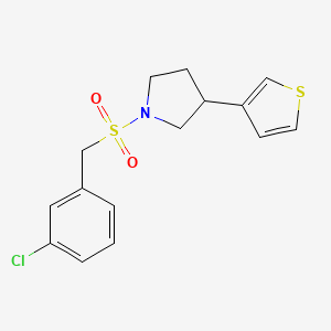 1-((3-Chlorobenzyl)sulfonyl)-3-(thiophen-3-yl)pyrrolidine