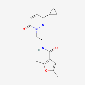 molecular formula C16H19N3O3 B2824773 N-(2-(3-cyclopropyl-6-oxopyridazin-1(6H)-yl)ethyl)-2,5-dimethylfuran-3-carboxamide CAS No. 2097862-97-8