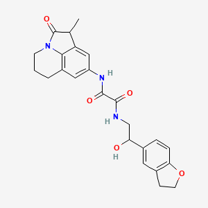 molecular formula C24H25N3O5 B2824774 N'-[2-(2,3-dihydro-1-benzofuran-5-yl)-2-hydroxyethyl]-N-{3-methyl-2-oxo-1-azatricyclo[6.3.1.0^{4,12}]dodeca-4,6,8(12)-trien-6-yl}ethanediamide CAS No. 1421497-78-0