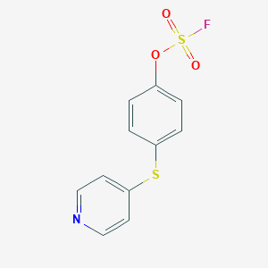 molecular formula C11H8FNO3S2 B2824776 4-(4-Fluorosulfonyloxyphenyl)sulfanylpyridine CAS No. 2411300-34-8