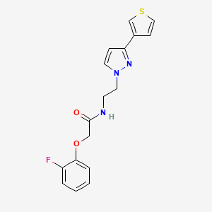 molecular formula C17H16FN3O2S B2824778 2-(2-fluorophenoxy)-N-(2-(3-(thiophen-3-yl)-1H-pyrazol-1-yl)ethyl)acetamide CAS No. 2034451-51-7