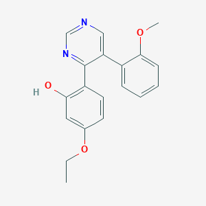 molecular formula C19H18N2O3 B2824796 5-Ethoxy-2-[5-(2-methoxyphenyl)pyrimidin-4-yl]phenol CAS No. 850242-43-2