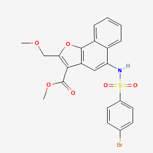 molecular formula C22H18BrNO6S B2824807 Methyl 5-(4-bromophenylsulfonamido)-2-(methoxymethyl)naphtho[1,2-b]furan-3-carboxylate CAS No. 421580-24-7