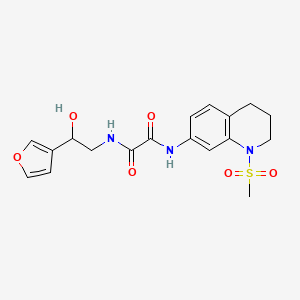 molecular formula C18H21N3O6S B2824819 N-[2-(furan-3-yl)-2-hydroxyethyl]-N'-(1-methanesulfonyl-1,2,3,4-tetrahydroquinolin-7-yl)ethanediamide CAS No. 1396857-52-5