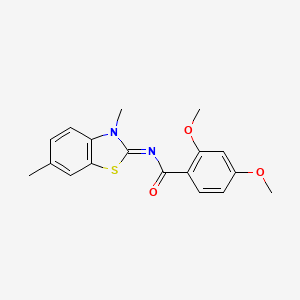 molecular formula C18H18N2O3S B2824823 N-[(2E)-3,6-dimethyl-2,3-dihydro-1,3-benzothiazol-2-ylidene]-2,4-dimethoxybenzamide CAS No. 313404-81-8