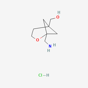 molecular formula C8H16ClNO2 B2824828 [1-(aminomethyl)-2-oxabicyclo[3.1.1]heptan-5-yl]methanol hydrochloride CAS No. 2408968-92-1