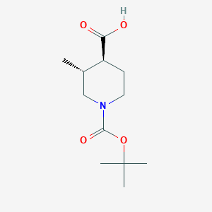 molecular formula C12H21NO4 B2824856 (3R,4S)-1-[(tert-butoxy)carbonyl]-3-methylpiperidine-4-carboxylic acid CAS No. 1414958-09-0; 1821810-67-6