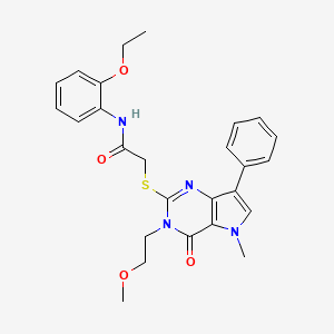 molecular formula C26H28N4O4S B2824862 N-(2-ethoxyphenyl)-2-{[3-(2-methoxyethyl)-5-methyl-4-oxo-7-phenyl-3H,4H,5H-pyrrolo[3,2-d]pyrimidin-2-yl]sulfanyl}acetamide CAS No. 1111998-30-1