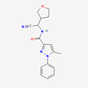 molecular formula C17H18N4O2 B2824865 N-[cyano(oxolan-3-yl)methyl]-5-methyl-1-phenyl-1H-pyrazole-3-carboxamide CAS No. 1311602-59-1